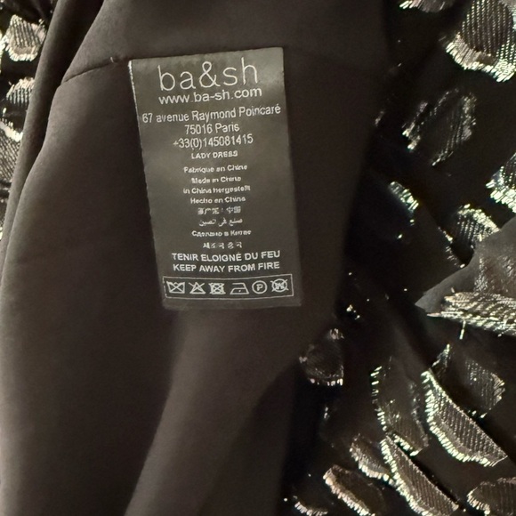 Ba&sh Gemma Maxi Dress Black with Silver metallic Medium - Picture 5 of 10